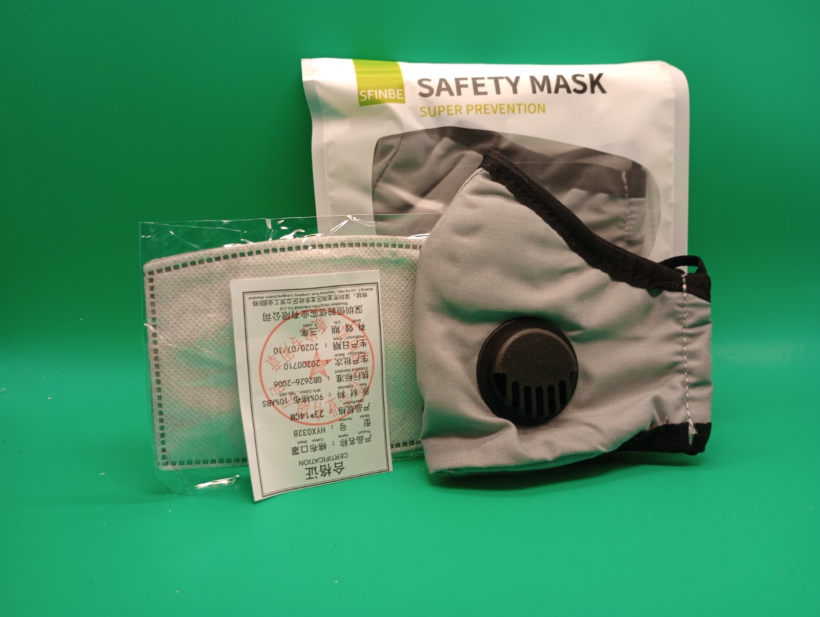 Safety Mask Super Prevention Anti Dust/spray/fog/germs 2 Pack In Grey