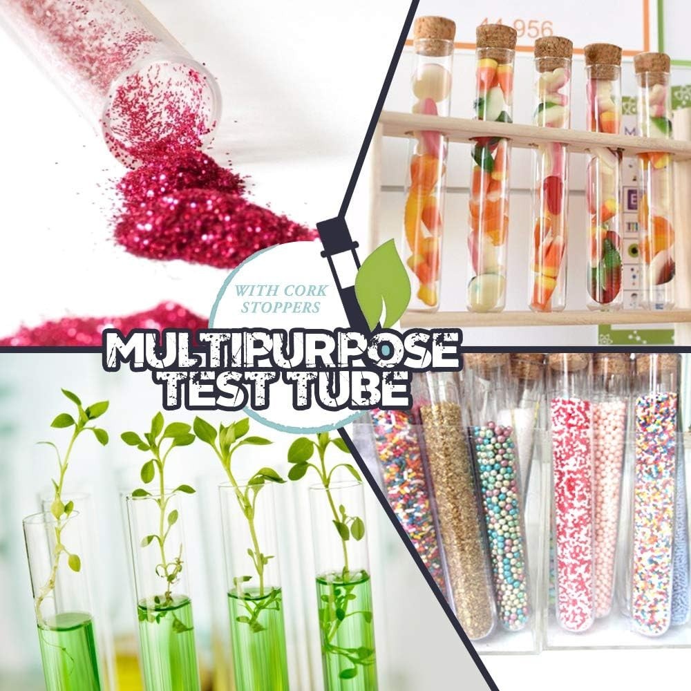 15pcs Clear Plastic Tubes with Cork 15ml – Perfect for Science & Crafts