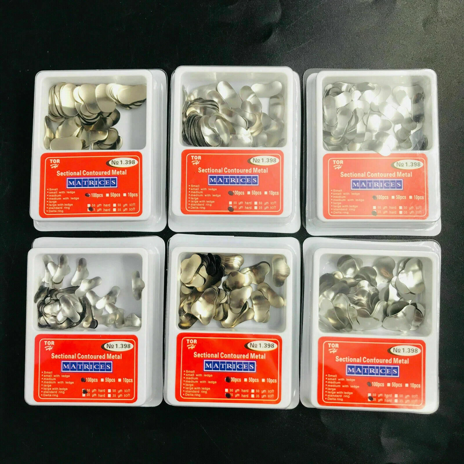 Dental TOR VM Sectional Contoured Matrix Bands Ring/ 40 Add-On Wedges/ Plier