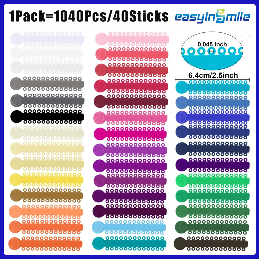 40PcDental Orthodontics Elastic Ligature Ties Braces Elastomeric Teeth Treatment