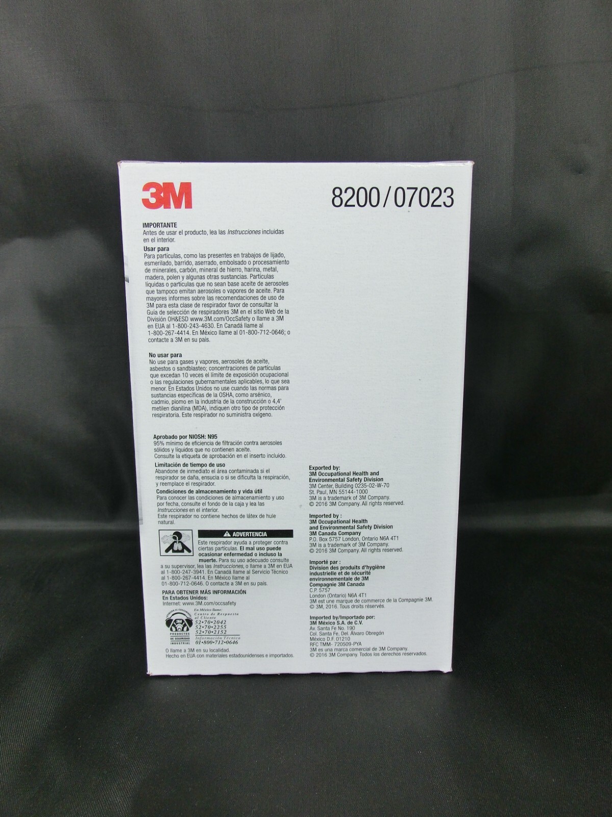 1 CASE of 3M 8200 N95 Particulate Respirator Protective Sanding Grinding Masks