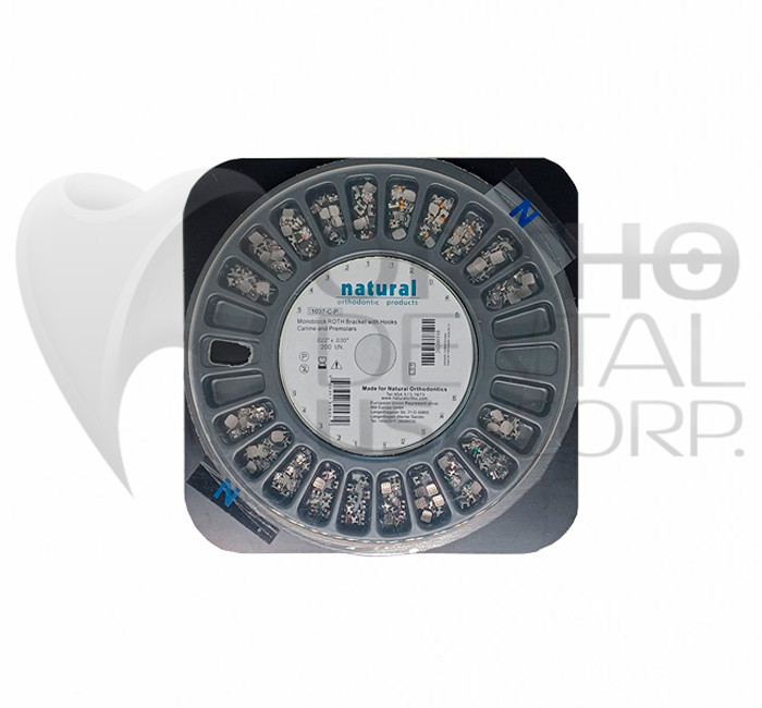 10 Cases Brackets (10 Patients) Monoblock Roth 0.22″ H3,4,5 Natural Orthodontic