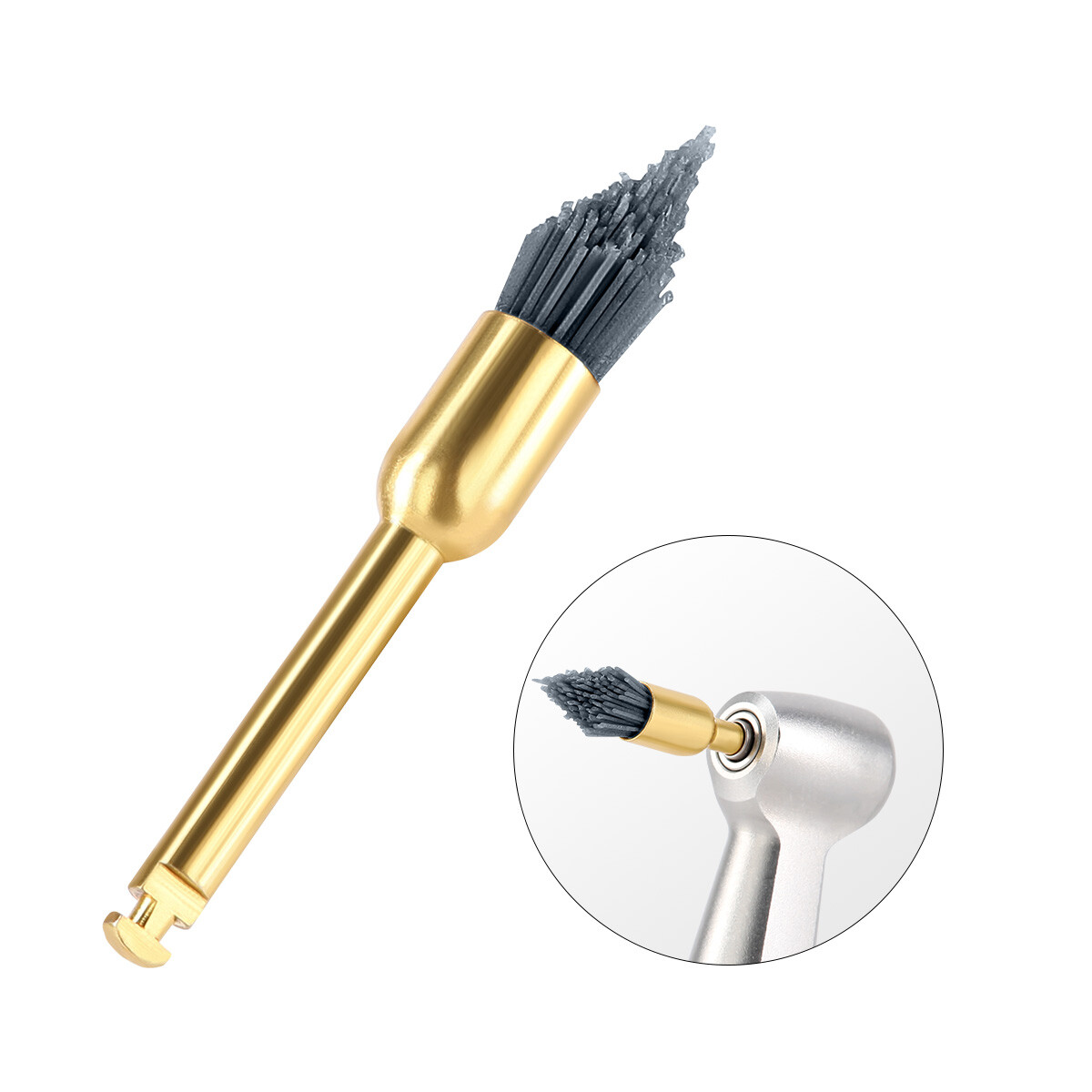 Dental Polishing Brush Silicon /Alumina CA Flat Sharp Bowl For Low Contra Angle