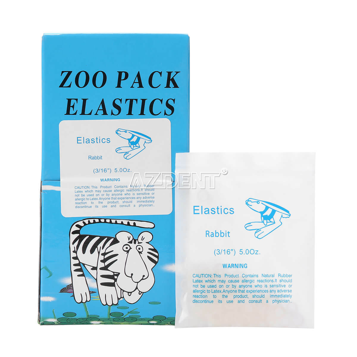 Dental Ortho Elastic Rubber Bands 3.5/5.0/6.5 OZ Zoo Pack Latex Braces 5000pcs