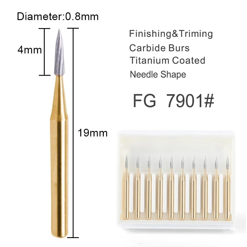 10/ Dental Tungsten Carbide Trimming Finishing Burs Round/Bud/Egg/Flame/Needle