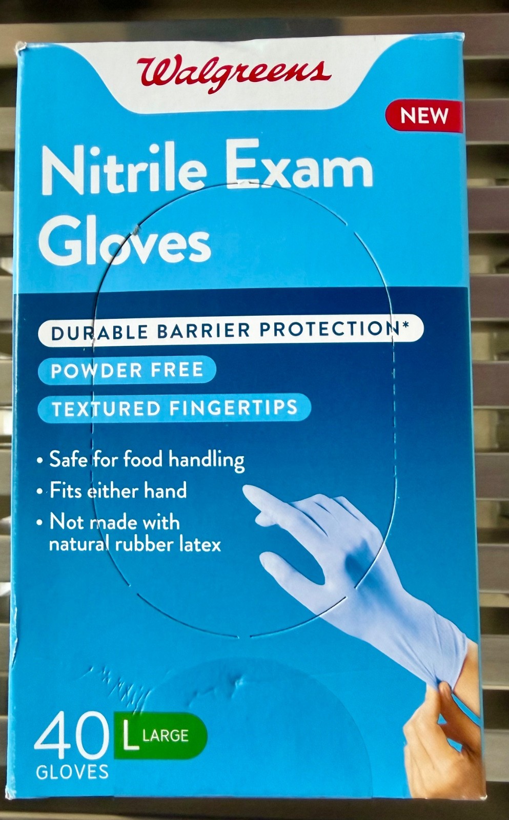 NEW IN BOX Walgreens Nitrile LARGE Exam Gloves Textured fingertips SEALED 40 ct