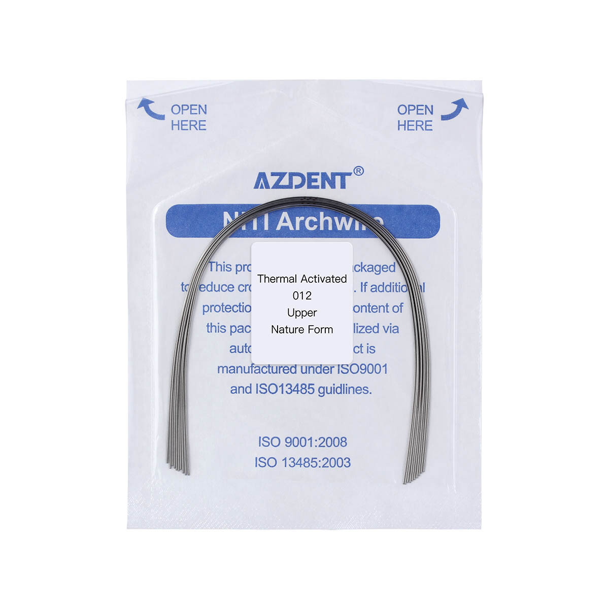 AZDENT Dental Orthodontic Niti Thermal Activated Round Arch Wire Natural Form