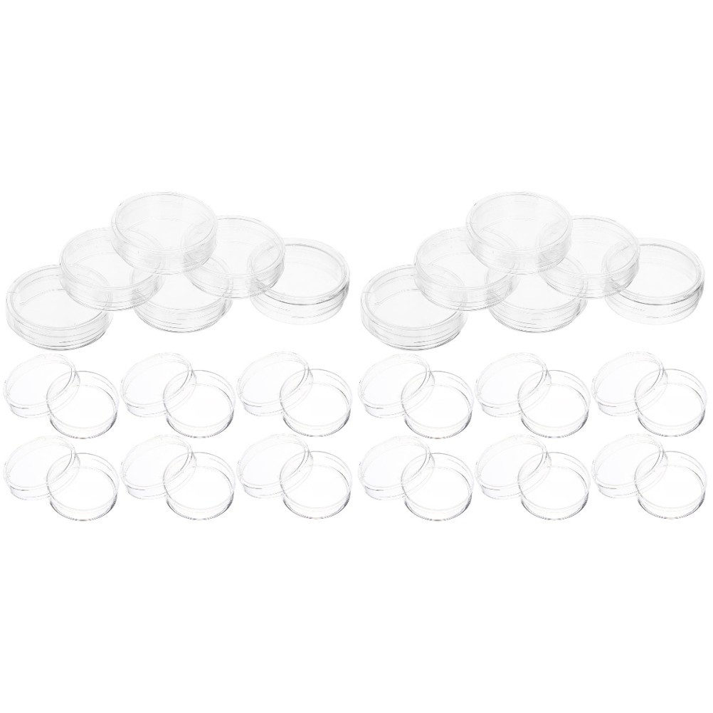 Set of 2 Petri Dishes with Lids and Agar Laboratory Culture Plates