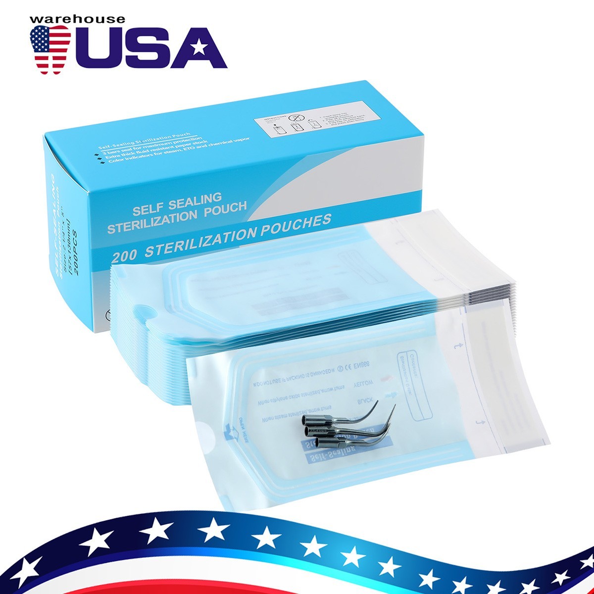 200/Box Medical Dental Self Sterilization Pouches Pouch Autoclave Tattoo Bags