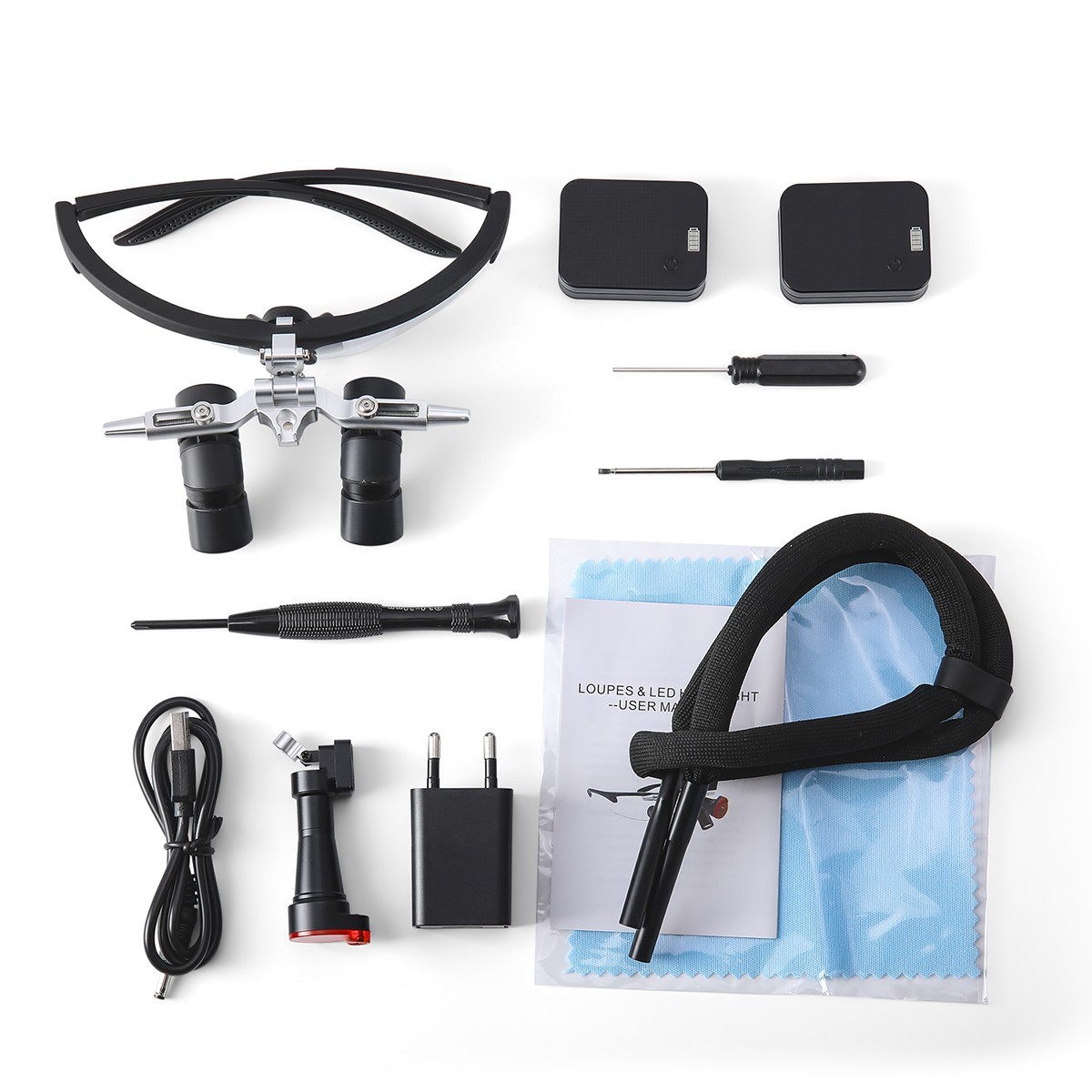 4/5/6X Dental Surgical Medical Loupes Magnifier Binocular Ergo+5w LED Headlight