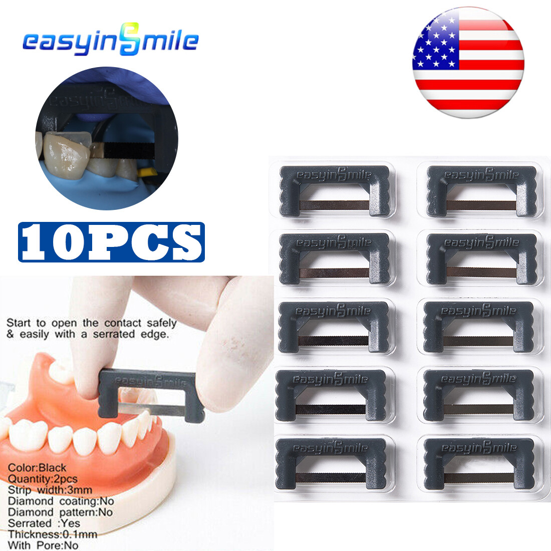 Dental Interproximal Reduction Strips Orthodontic IPR Strips 0.1MM Serrated