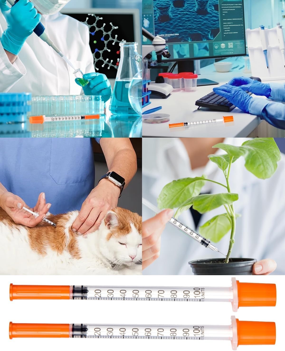 30 Pack U-100 Disposable Syringes with Leak-Proof Design – Precision Measurement