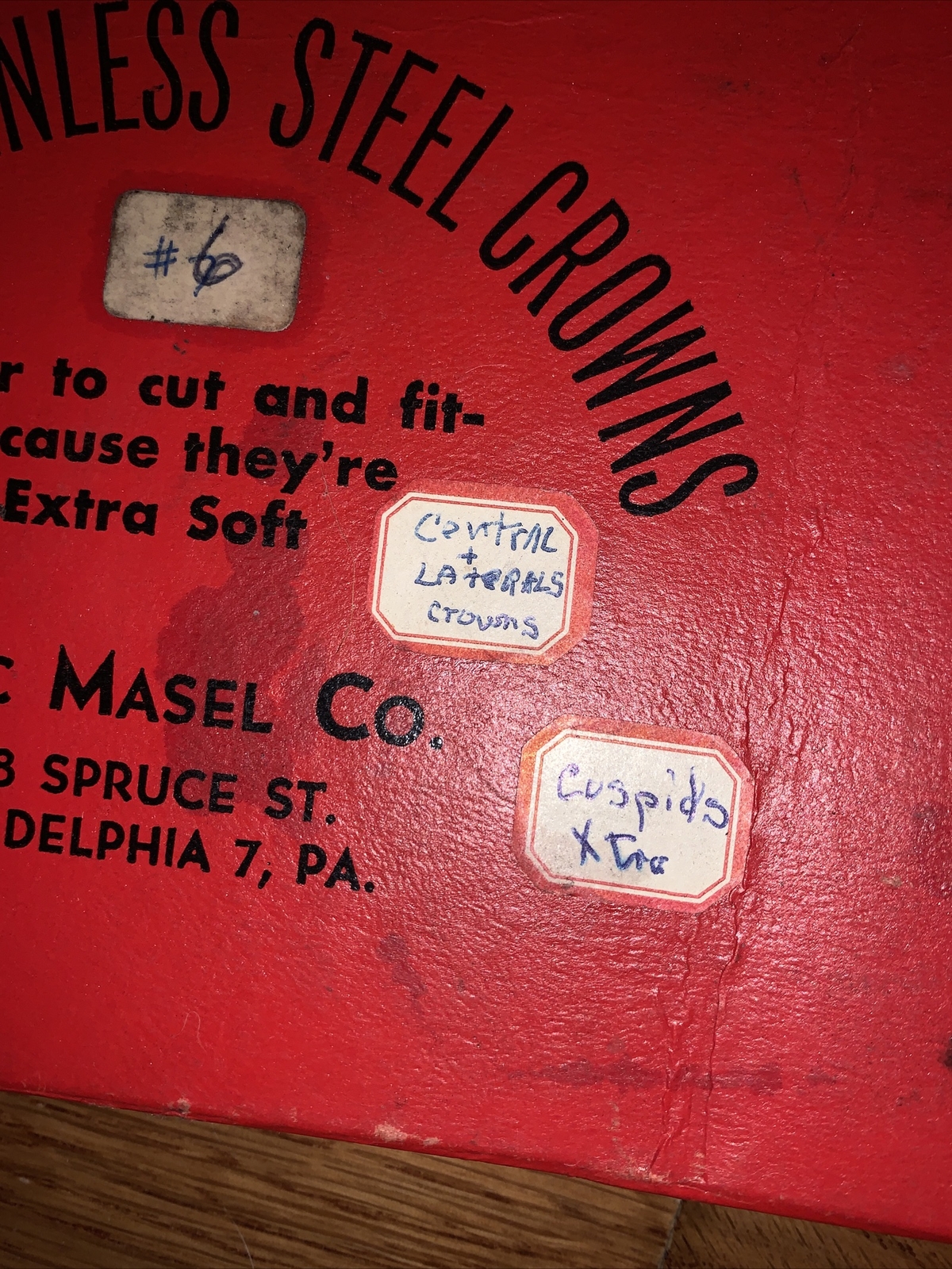 Lot of 196 vintage Isaac Masel stainless steel dental crowns