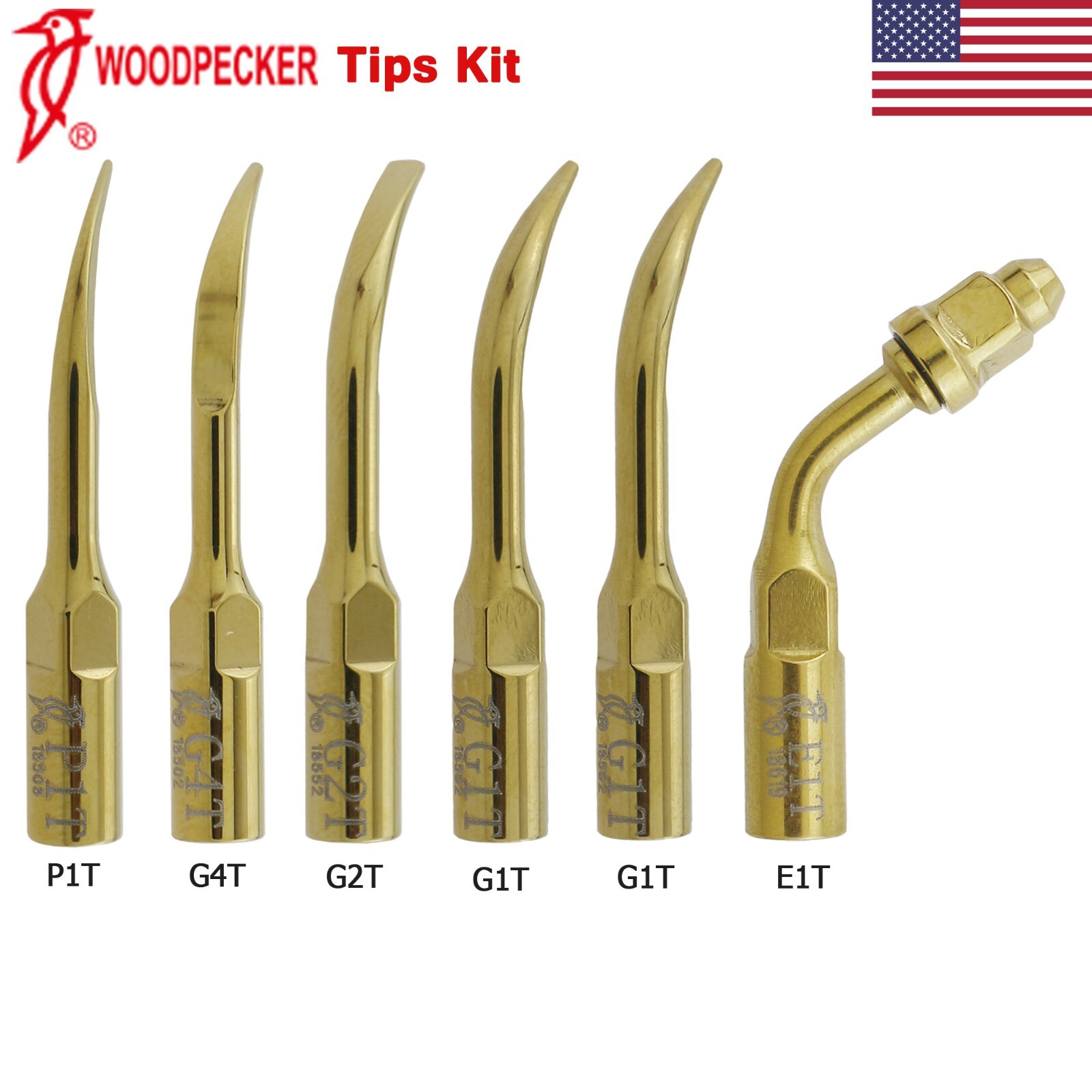 Woodpecker Dental Ultrasonic Scaler Handpiece HW-5L Piezo Tips G1 P1 P3 G4 EMS