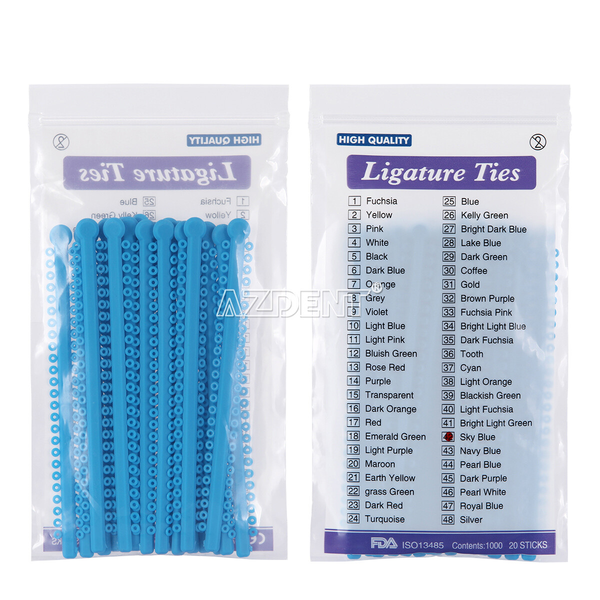 1000Pcs Dental Ortho Elastic Ligature Ties Rubber Bands 23Colours for Brackets