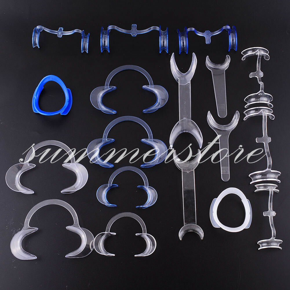 18 Pcs/Kit W/T/O/C All Types Dental Ortho Oral Cheek Lip Retractor Mouth Opener