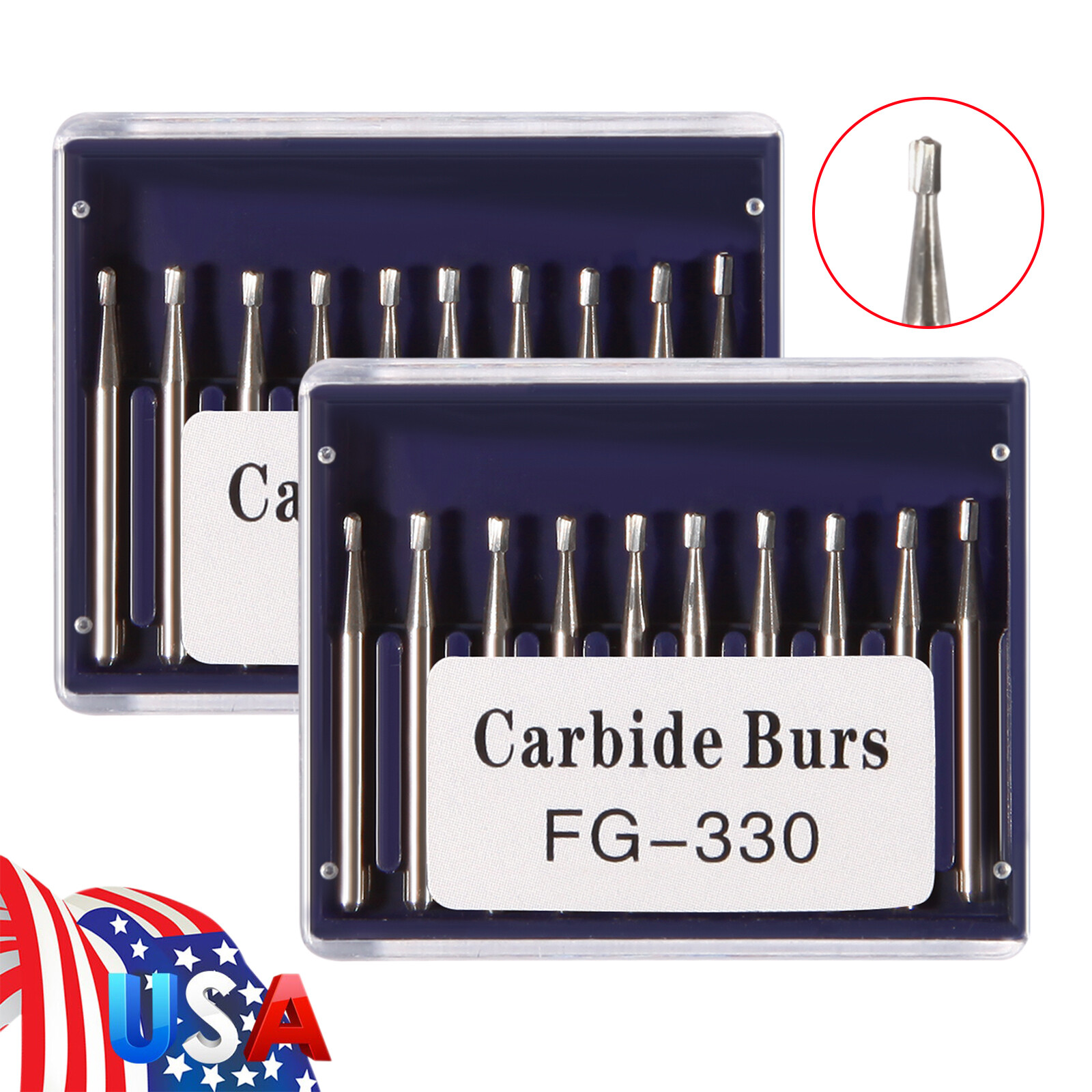 10-100PCS Dental Tungsten Carbide Steel Burs FG-330 for High Speed Handpiece