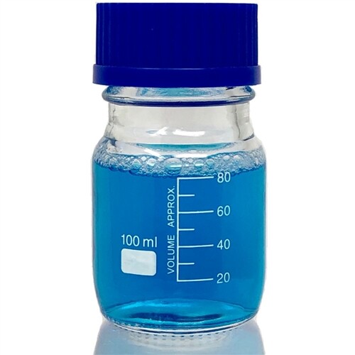 100ml Glass Media Bottle, Round, GL45 Screw Cap, Karter Sci 251X11 (Pack 10)