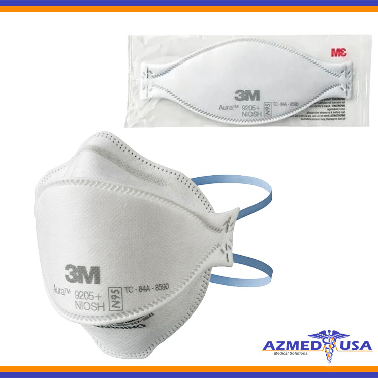 3M N95 Aura 9205+ NIOSH N95 Particulate Respirator Face Mask – 100 MASKS