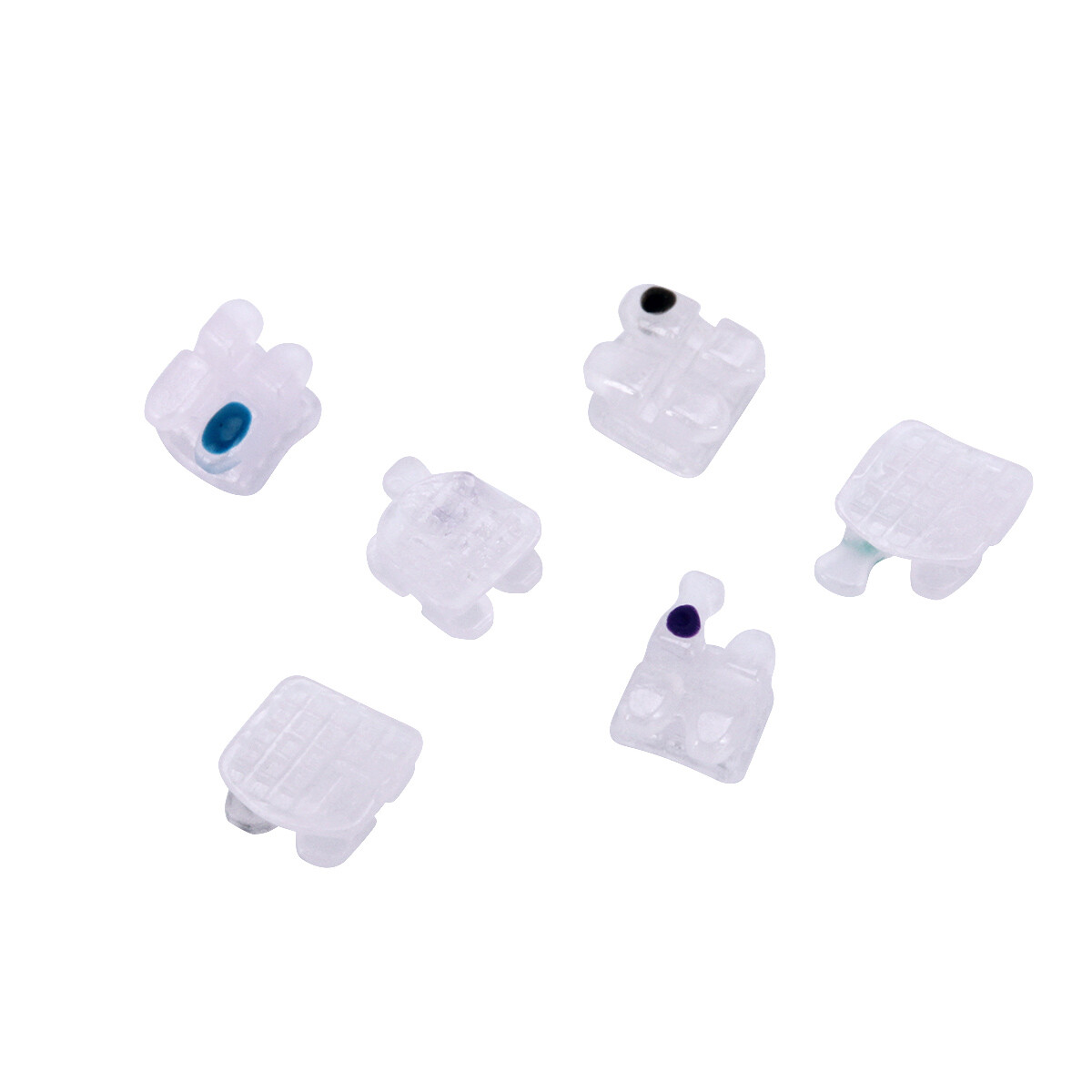 AZDENT Brackets cerámicos ortodoncia dental 5*5 Roth MBT 022/018 Ganchos 345