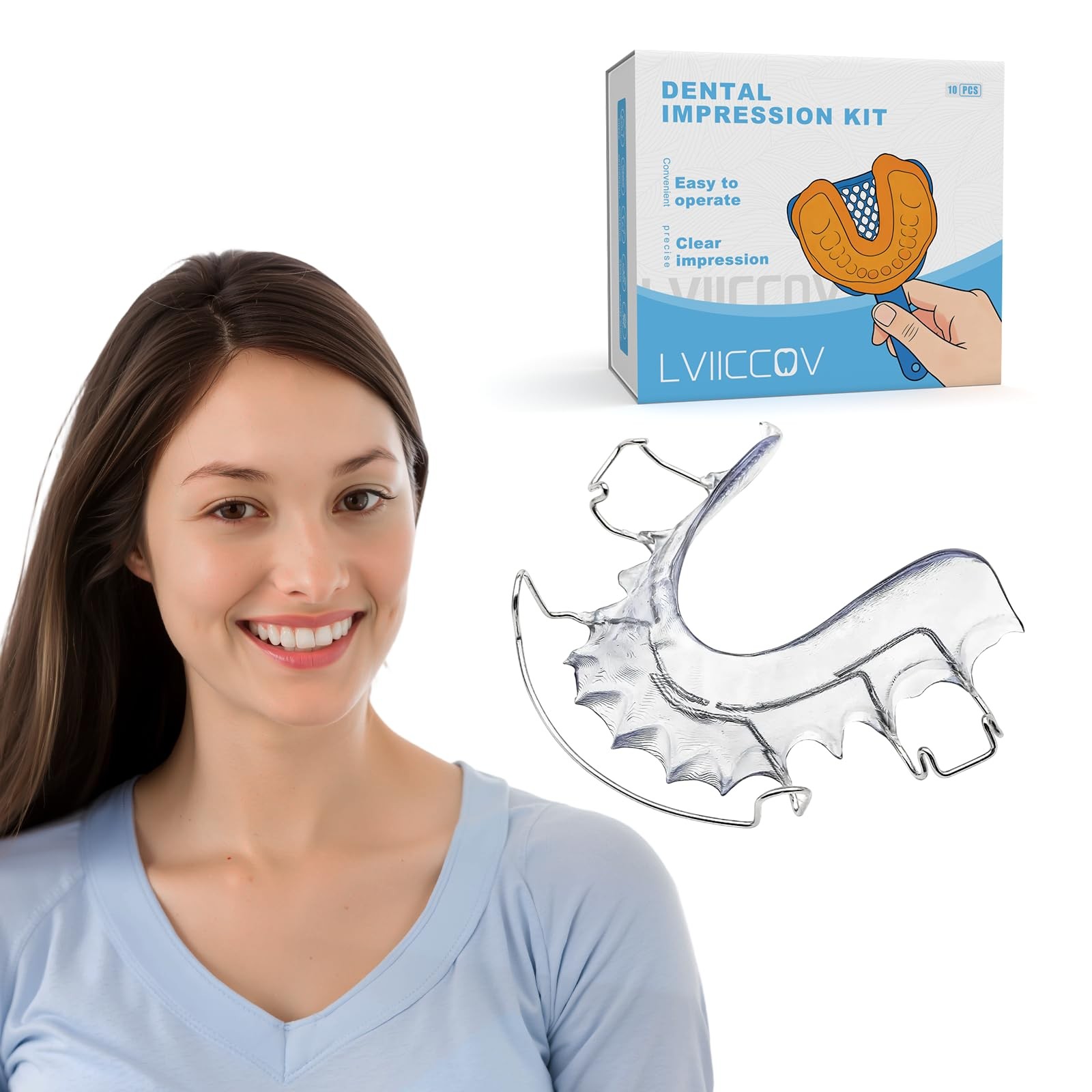Custom Hawley Retainers Upper & Lower Teeth Retention At-Home Impression Kit