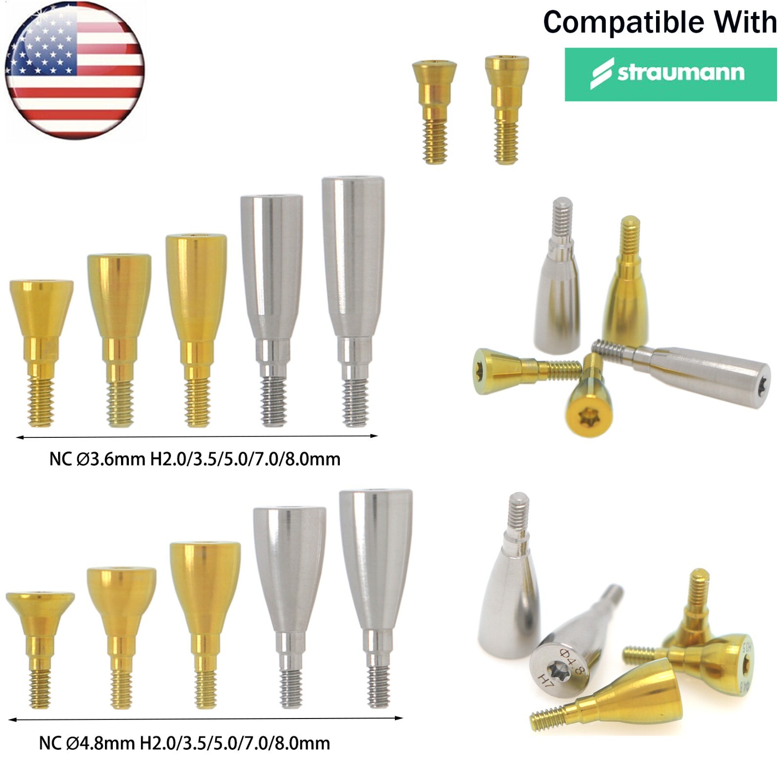 US Fit Straumann ITI Healing Abutment NC/RC Transfer Impression Open/Closed Tray