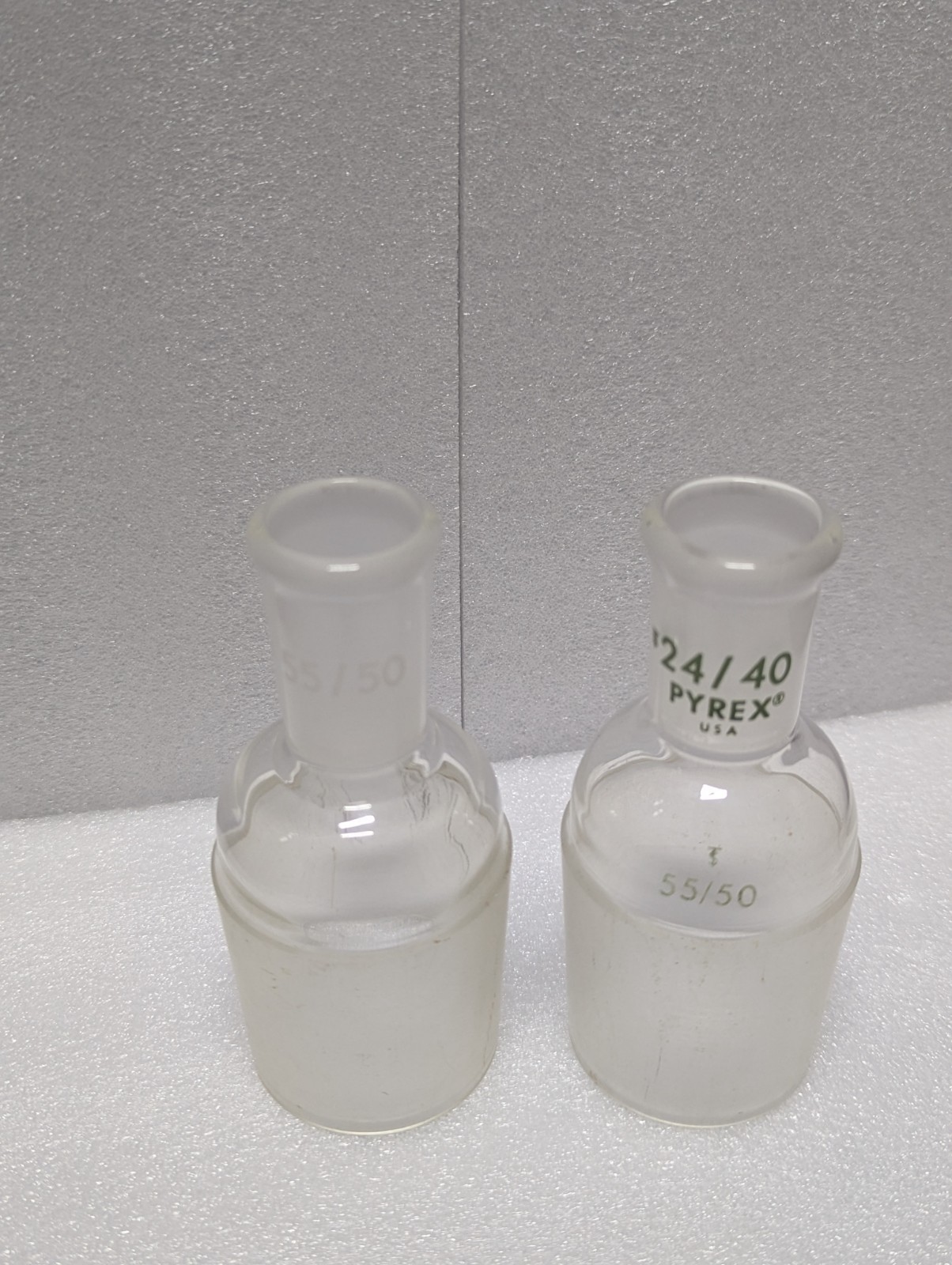 (x1) Corning/Kimax Pyrex Enlarging Adapter 24/40 to 55/50. Pre-owned