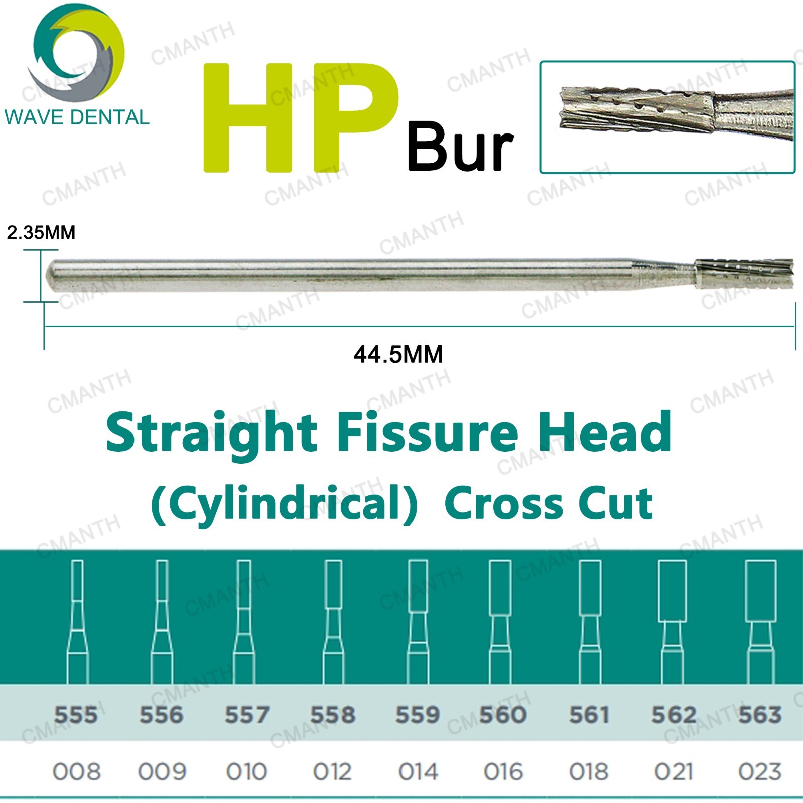 US WAVE Dental Surgical Burs Tungsten Carbide Bur Round HP 44.5mm For Slow Speed