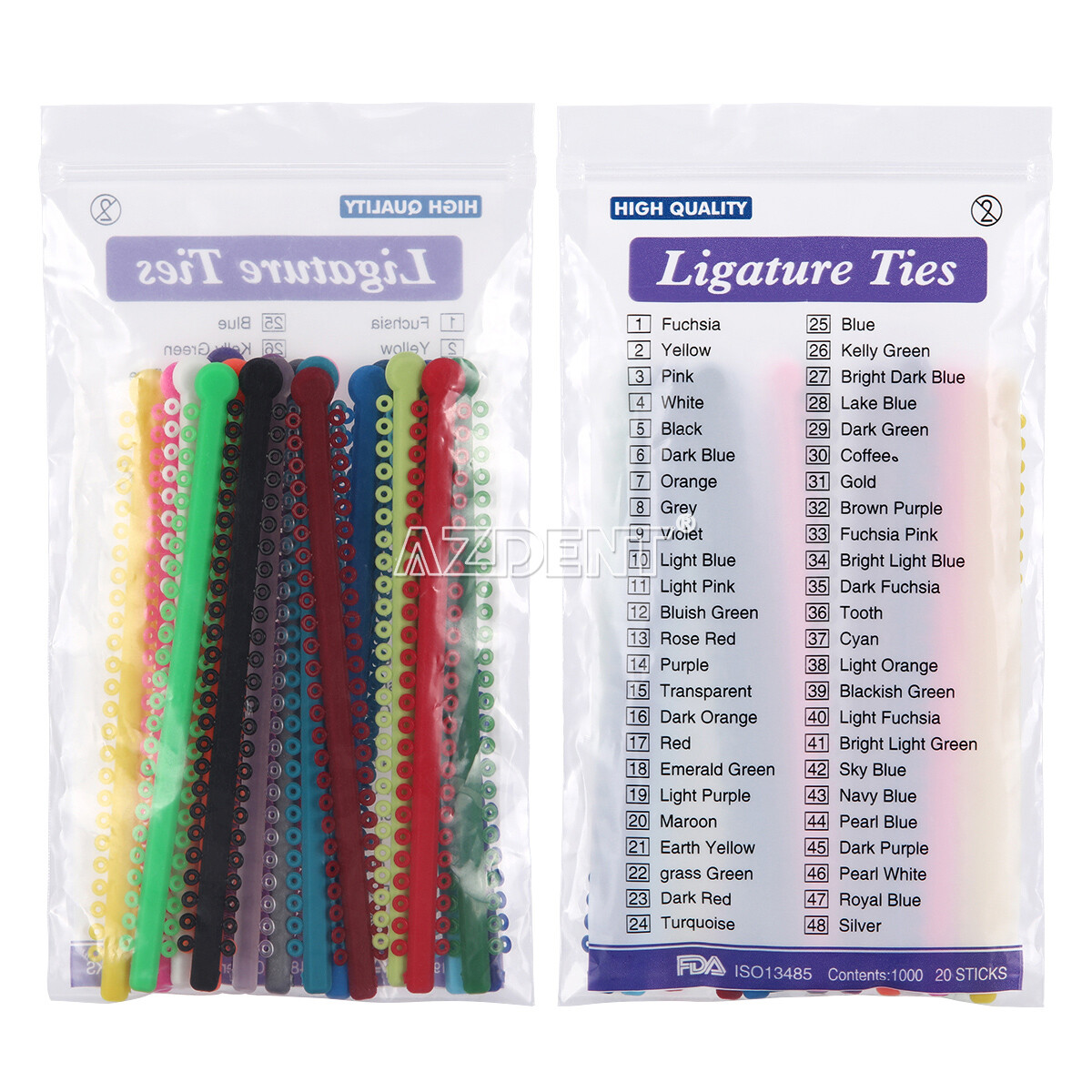 Dental Orthodontic Ligature Ties Elastic Rubber Bands 23 Color 1000Pcs/Bag