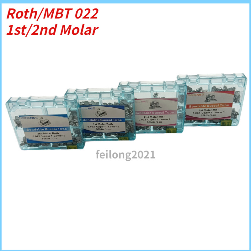 50Sets Dental Orthodontic Buccal Tube 1st 2nd Molar Roth/MBT 022/018 Mesh Base