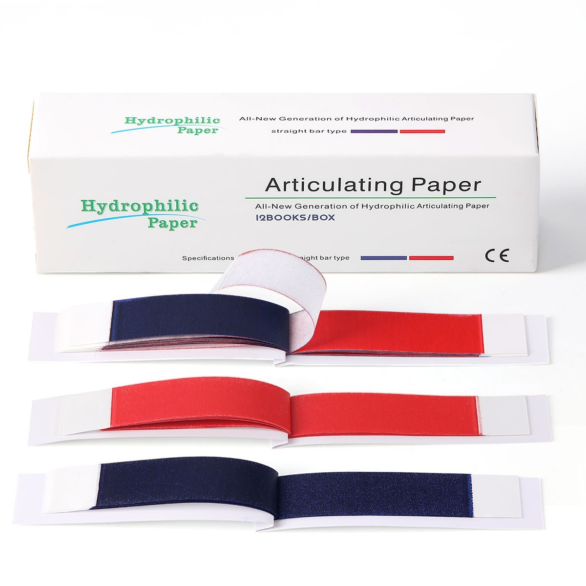 180 Sheets Dental Articulating Paper Hydrophobic Strips Double Sided Strips USA