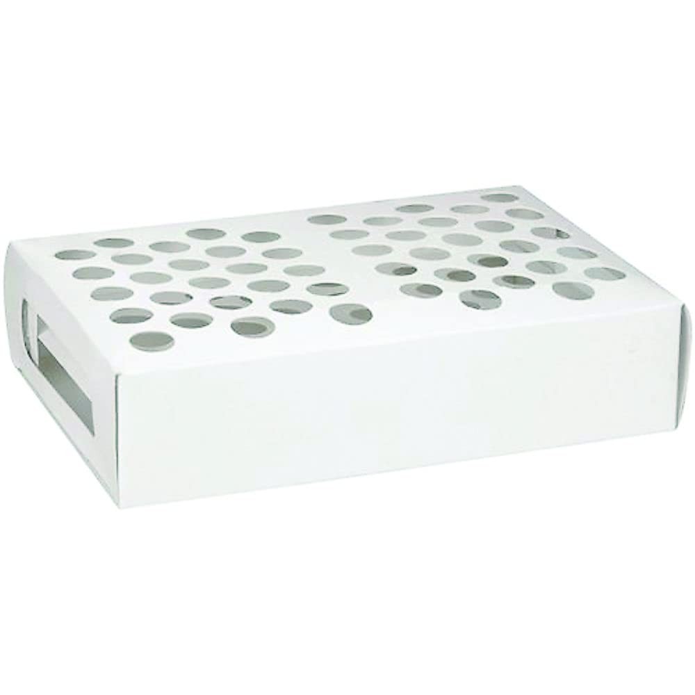 Natural 16x125mm Polypropylene Plastic Test Tube Set White Caps Rack 50 Pack