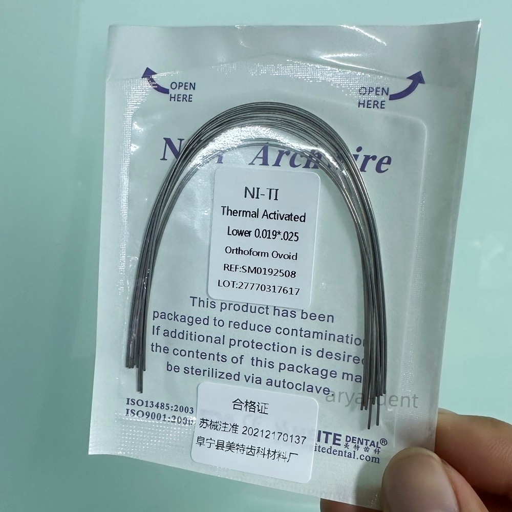 Dental Ortho Niti Ovoid Form Round Rectangular Arch Wire Thermal Activated Arcs