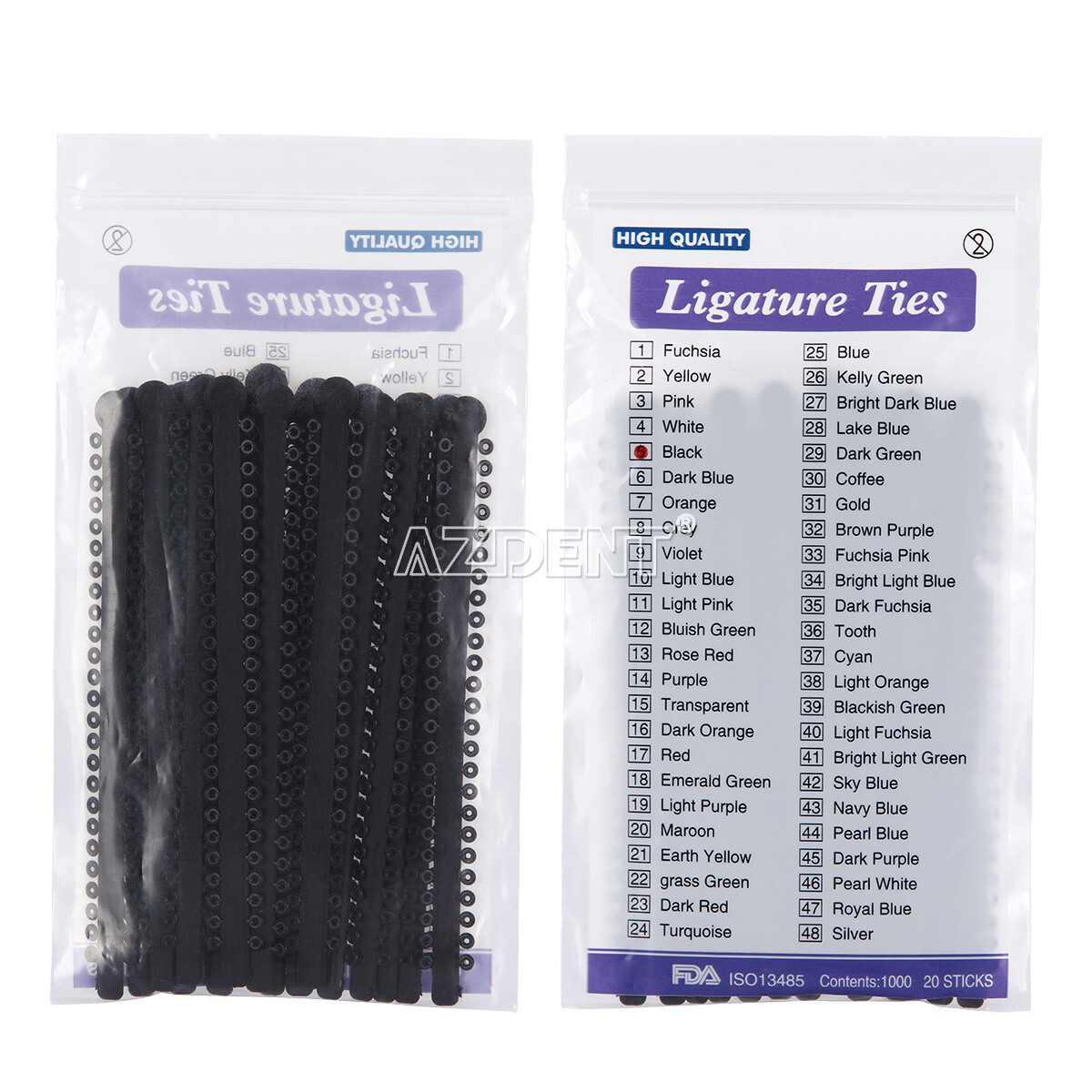 1000Pcs/Bag Dental Lazos De Ligadura Elástica De Ortodoncia 23 Colores