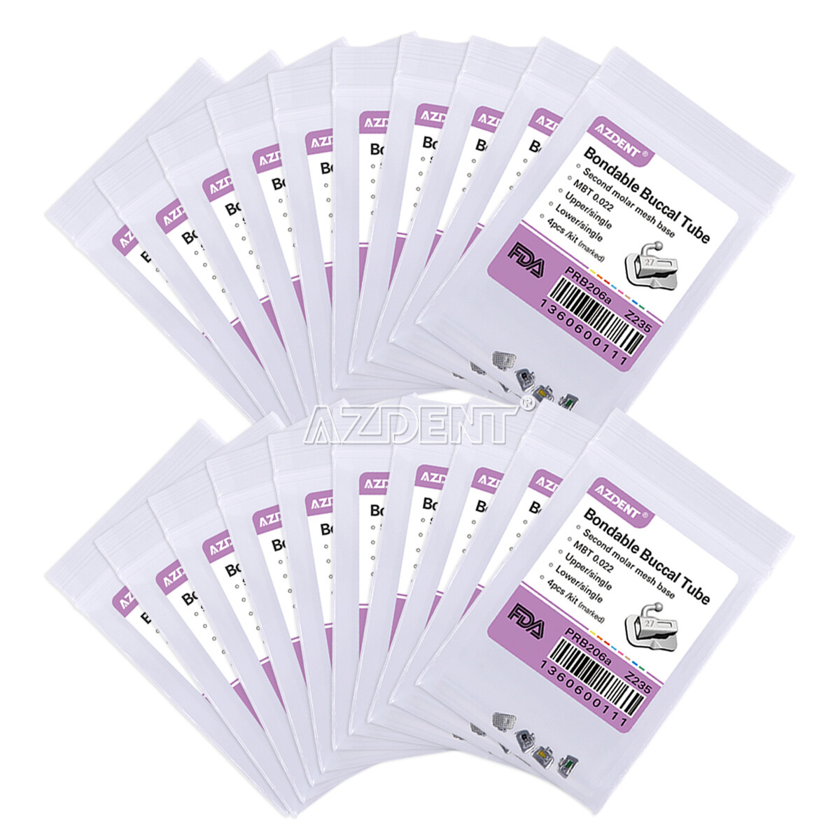 AZDENT 5X Dental Ortho 1st Molar Buccal Tube Bondable Non-conv MBT/Roth.022 /018