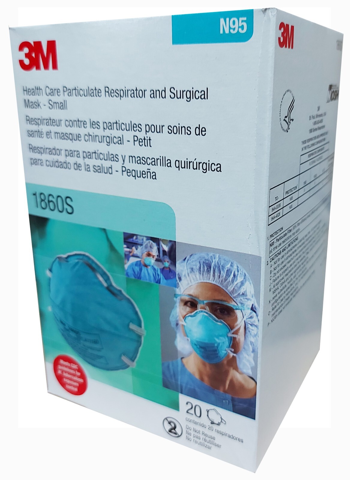 3M™ NIOSH Respirator & Surgical Mask Exp2027, 80 pcs (Child) 1860s N95 Authentic