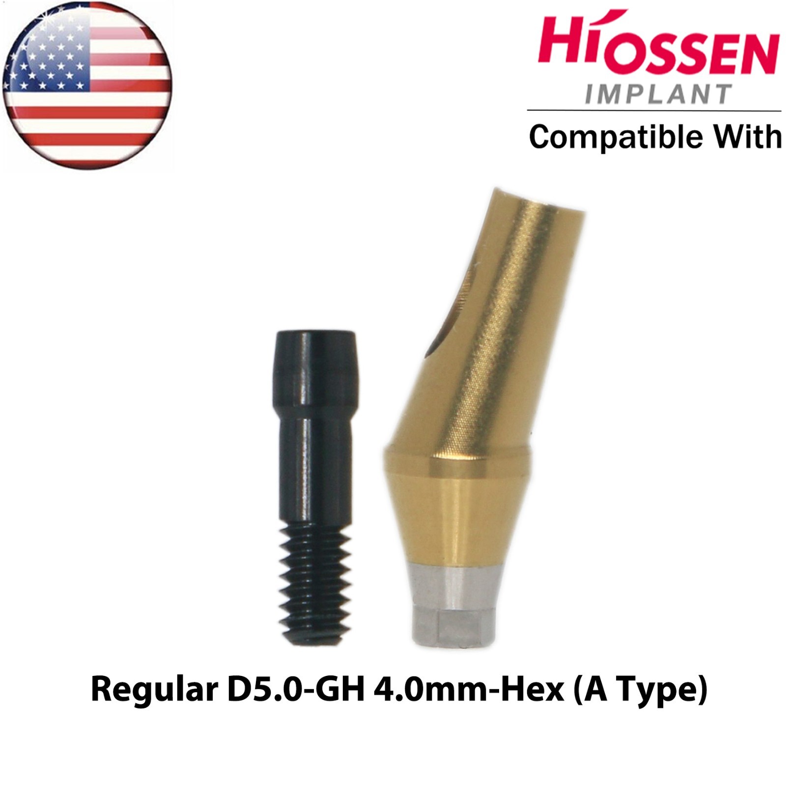 US Dental 17° Angled Anatomic Abutment For Hiossen Osstem Mini/Regular Platform