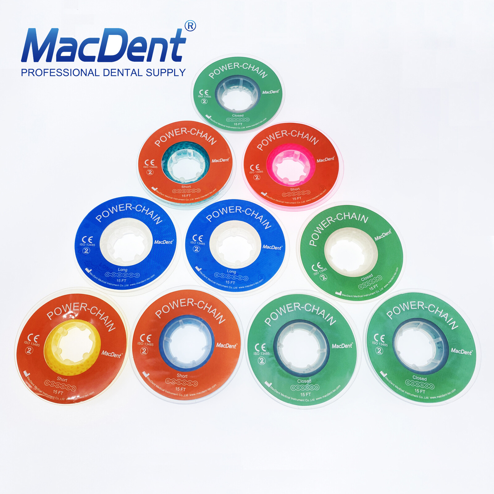 Dental Ortho Elastic Ultra Power Chain Rubber Braces Bands Long/Short/Continuous