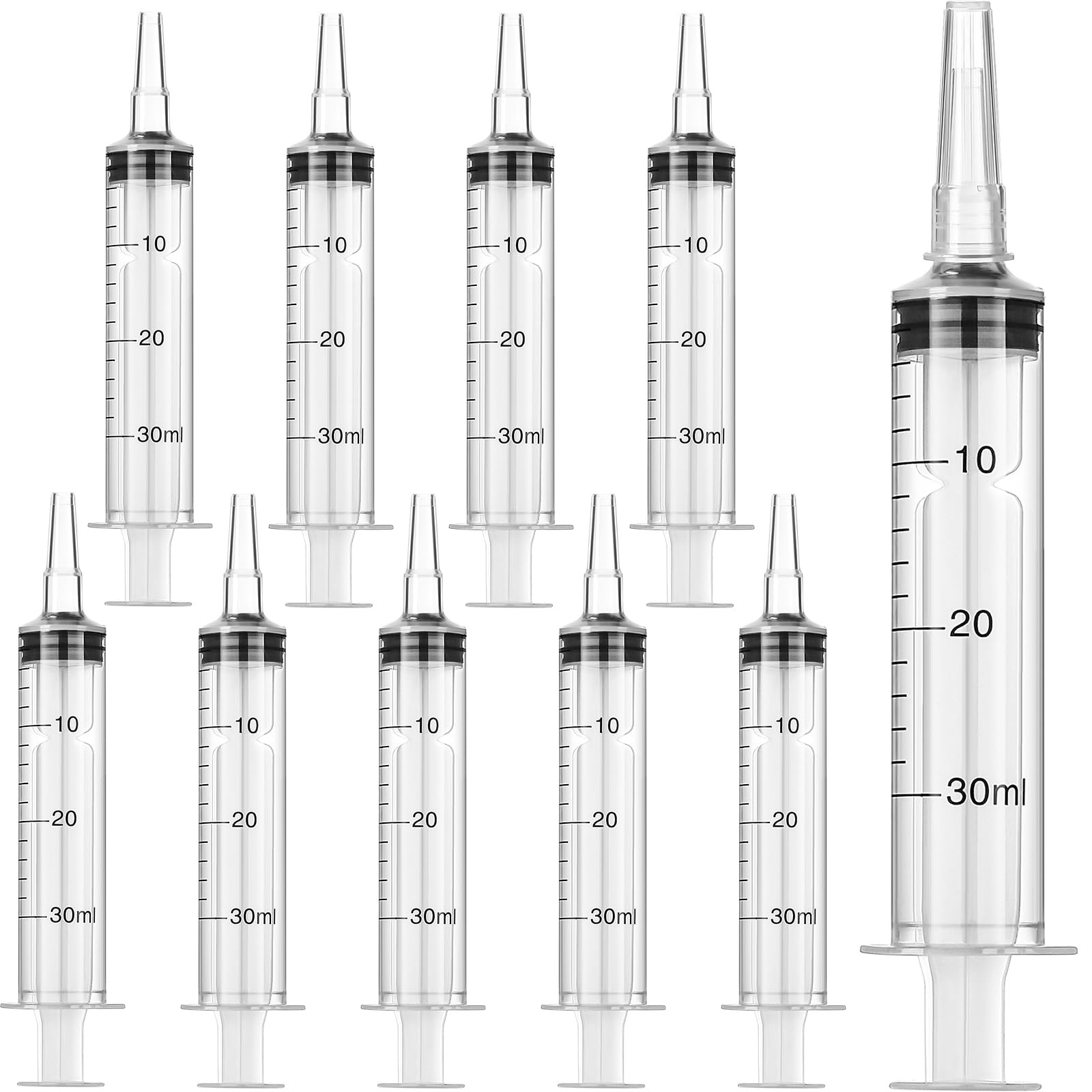 10 Pack Plastic Syringe Liquid Measuring Syringes 30 ML, as pictures shown