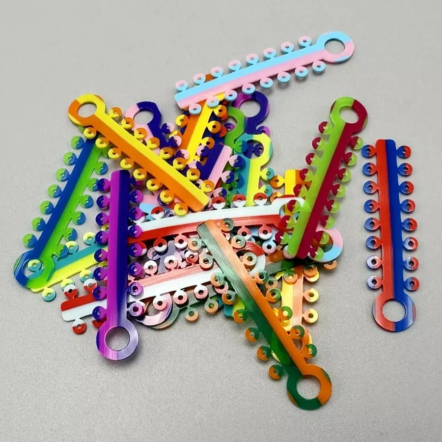 Dental Orthodontic Elastic Ligature Ties Rubber Bands Brace Single/Double Color