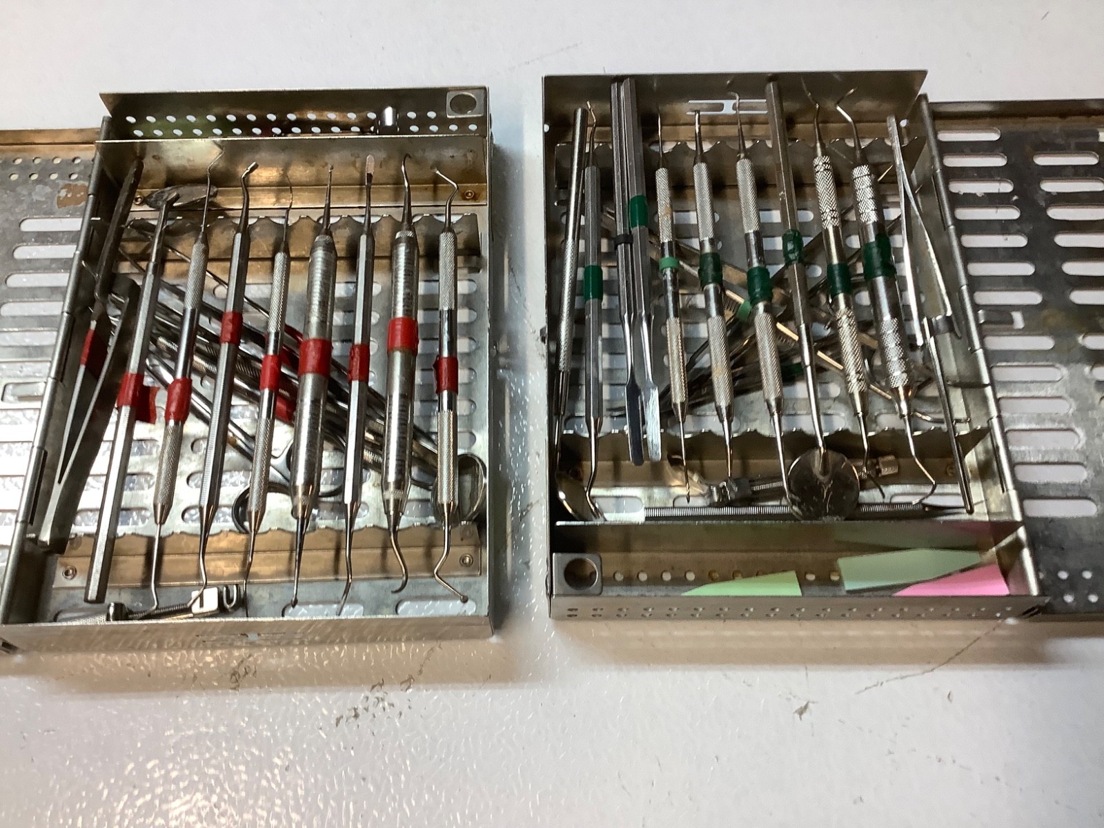 2 – DENTAL STERILIZATION CASSETTES WITH INSTRUMENTS USED