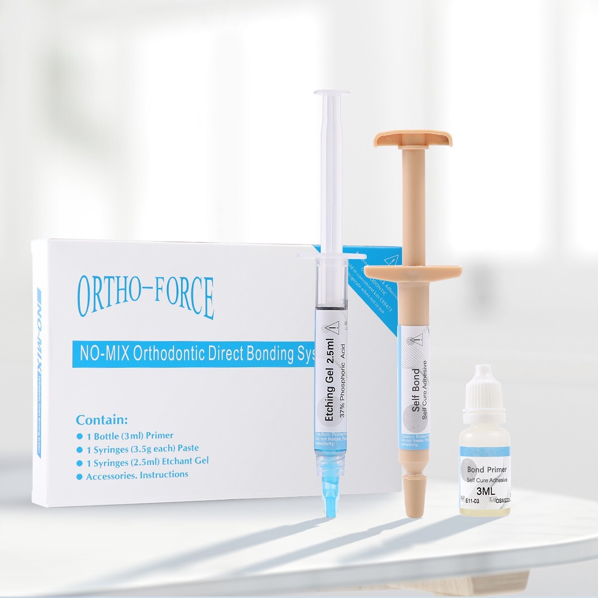 Dental Orthodontic Adhesive Resin Syringe Paste Kit Bonding For Brackets Braces