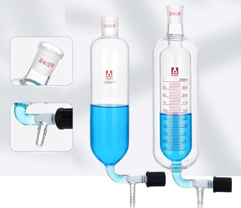100ml-500ml Double-Layer Distillation Receiving Bottle Glass with Piston ca