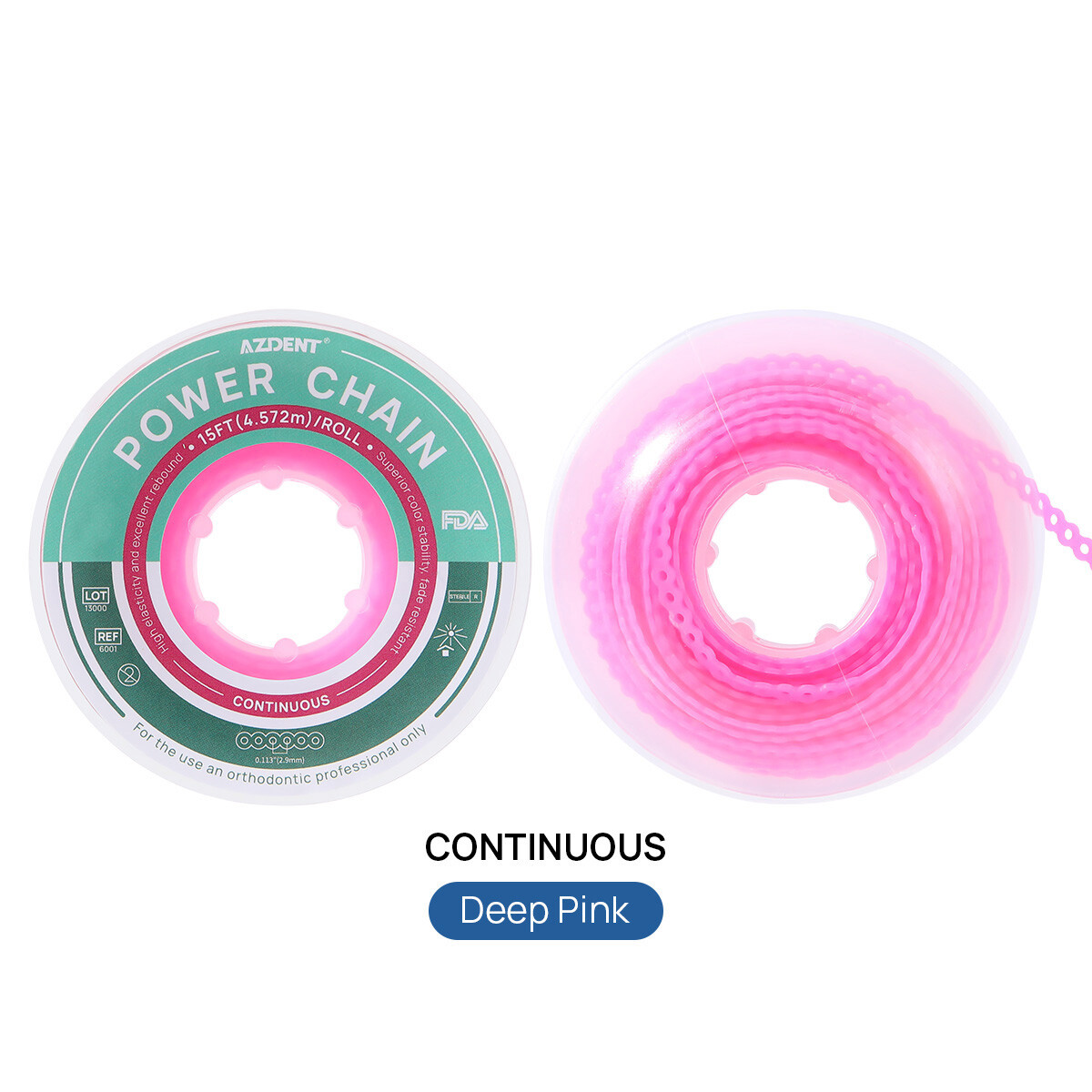 Dental Orthodontic Elastic Rubber Power Chain Braces Bands Short/Long/Close