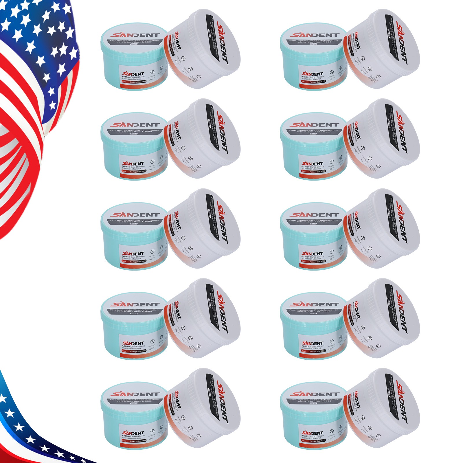 1-10 Sets Dental Putty Fast Set PVS VPS Impression Material 2 x 400 ml PR