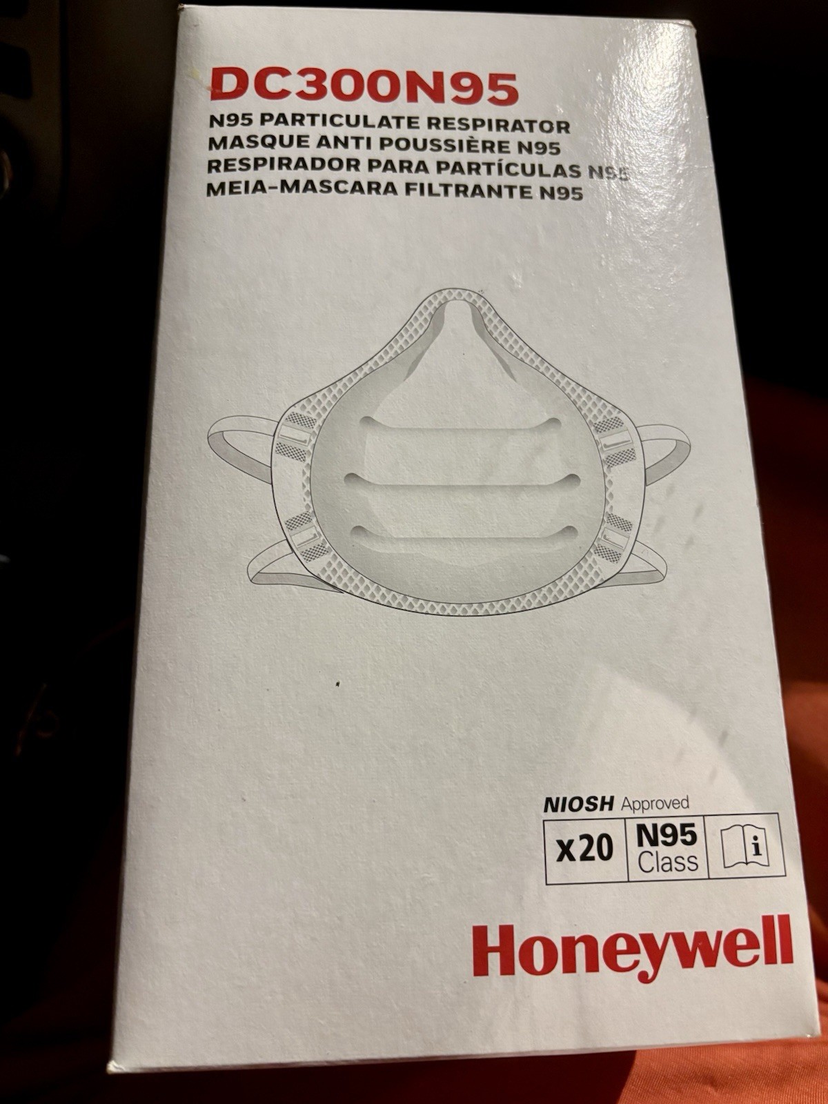 200 Pack Honeywell DC300N95 Respirator Particulate Masks N95 NIOSH Approved