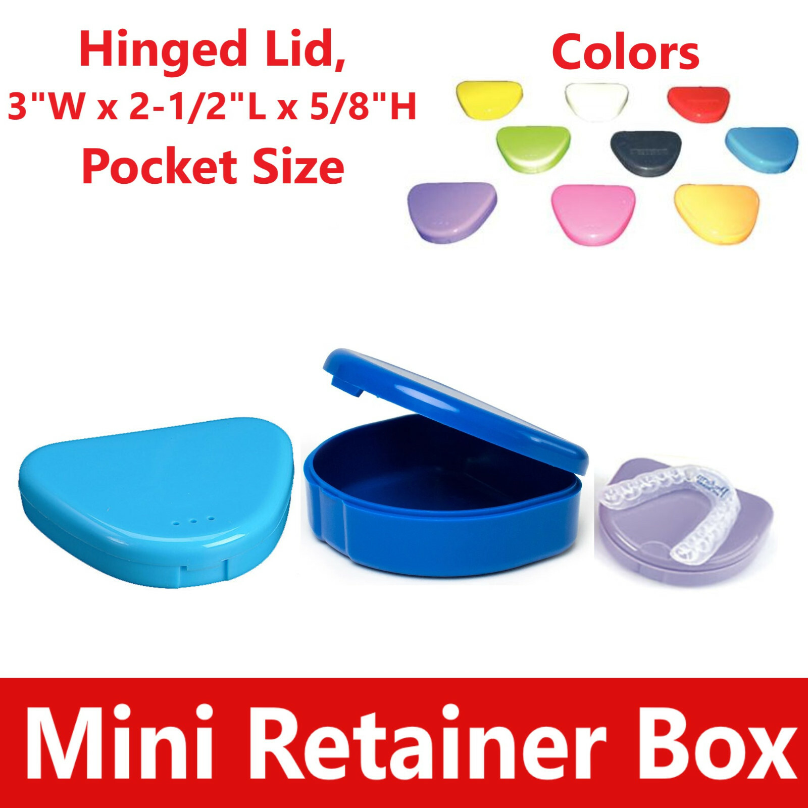 Dental Ortho Appliance Case Mini Retainer Box, 5/8″D, Pocket Size, Up to 300/Cs