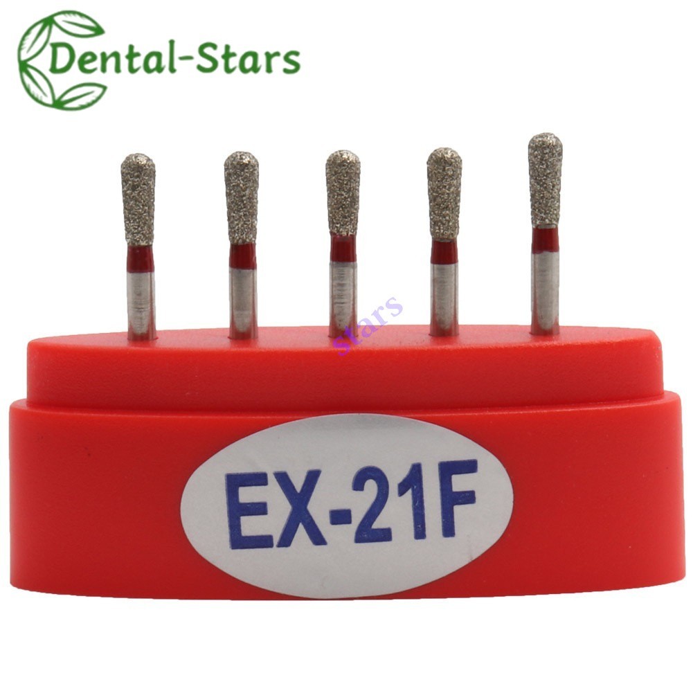 5Pcs/Box Dental FG Diamond Burs 10 Sizes EX 11-EX24 Bur For High Speed Handpiece