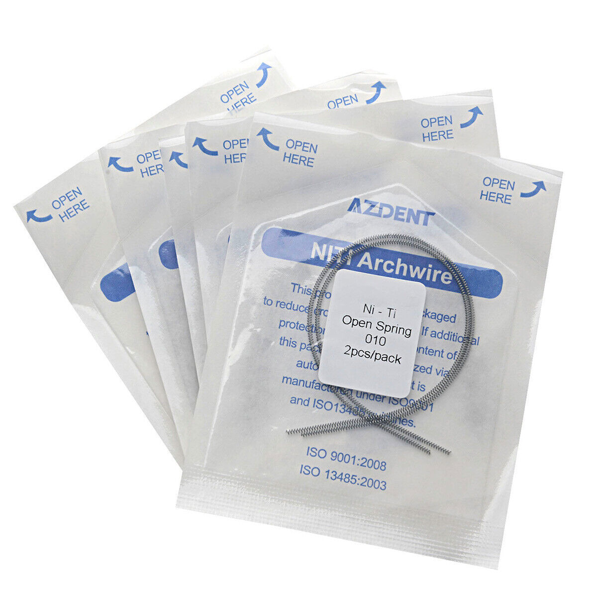 AZDENT Uso de Ortodoncia Dental Niti Muelle en Espiral Abierto 0.010/0.012*180mm