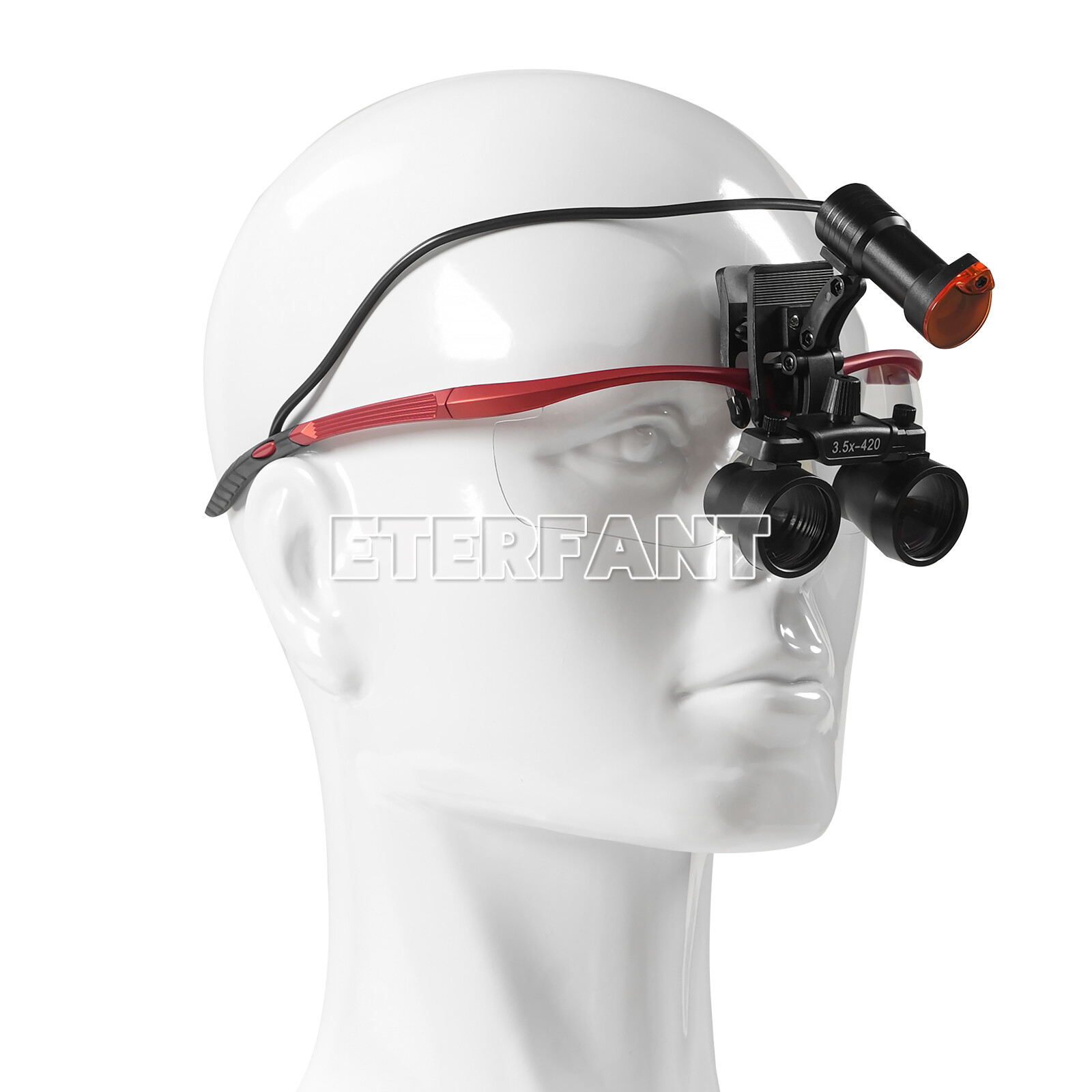 ETERFANT 5W LED Headlight Lamp Dental Metal Clip w/Filter for Binocular Loupe